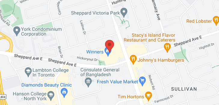 map of 2450 SHEPPARD AVE E